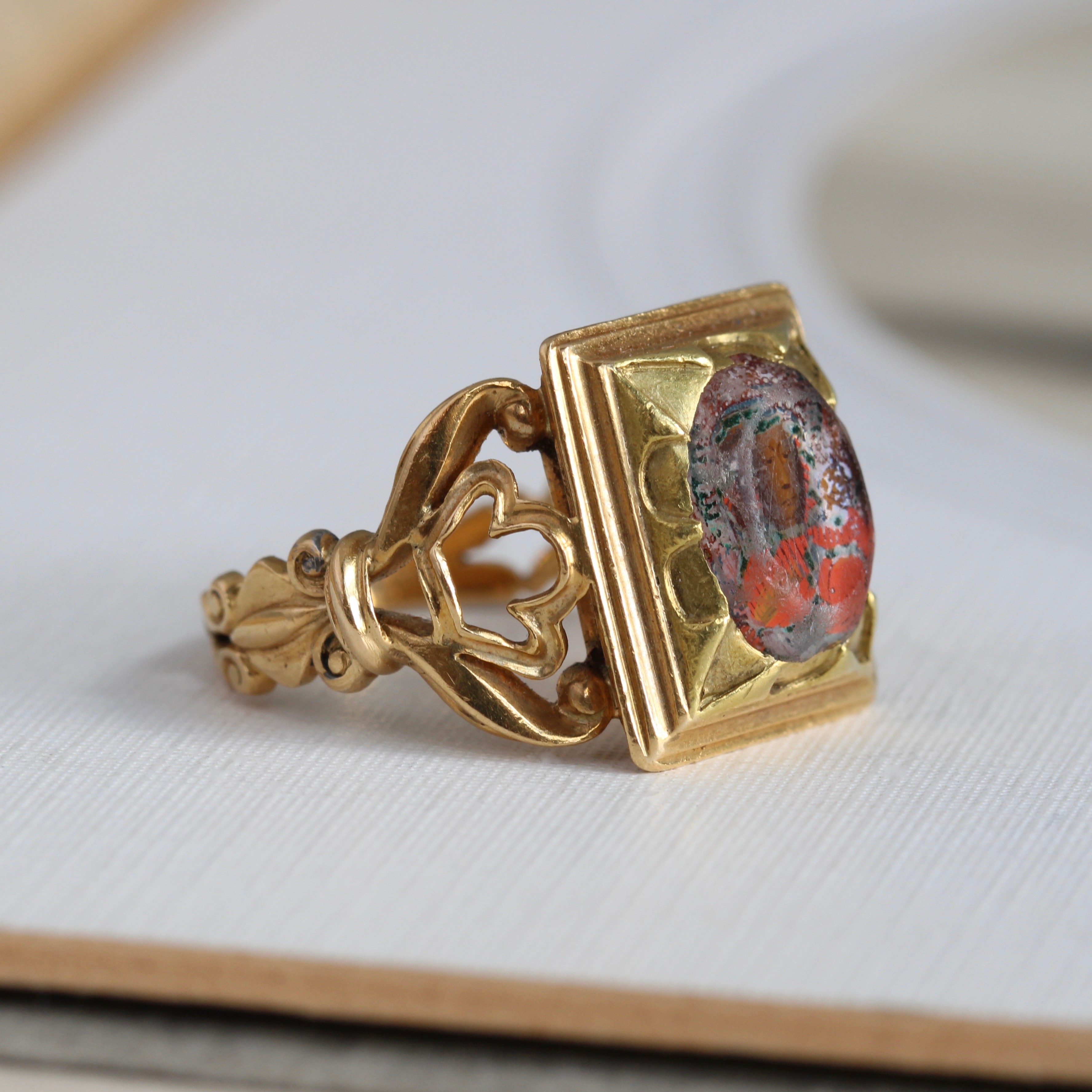 Devotion Ring Early 19th C. Devotional Ring with Hand-Painted Madonna & Child – The ...