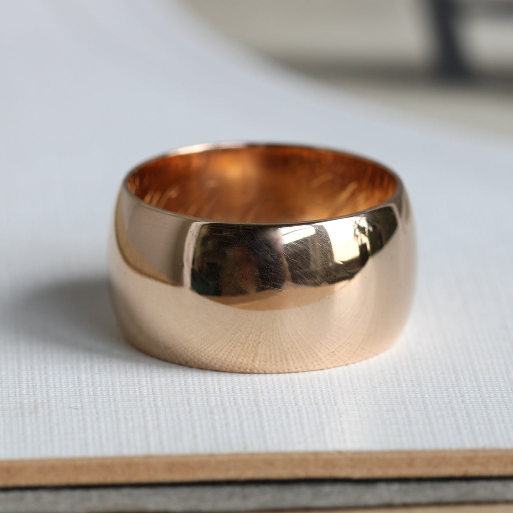 10 mm wide 18k yellow gold band 